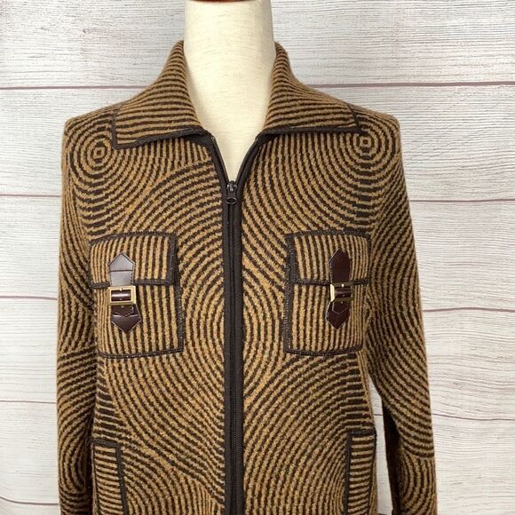 NWT STIZZOLI Italian Wool Blend Zip Front Jacket M - Picture 3 of 12